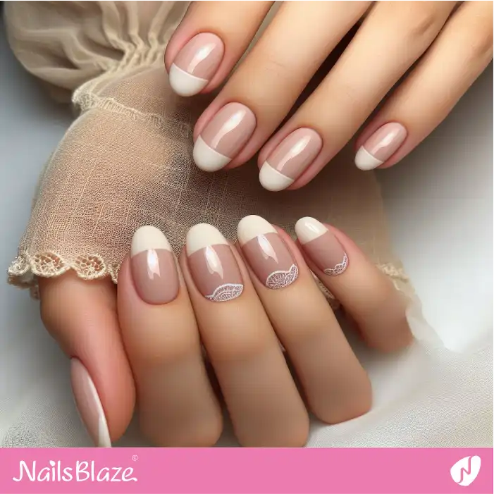 Half Moon Lace Design Office Nails | Professional Nails - NB1715